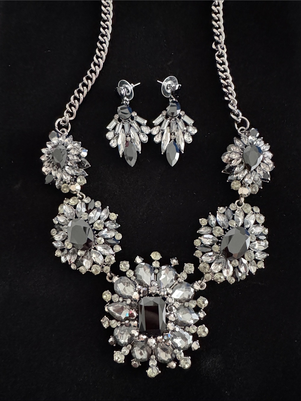 Tasha Rhinestone Statement Necklace and Earring Set